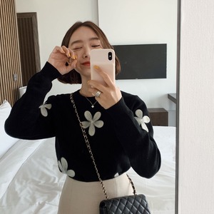 フラワー刺繡セーター　A01439