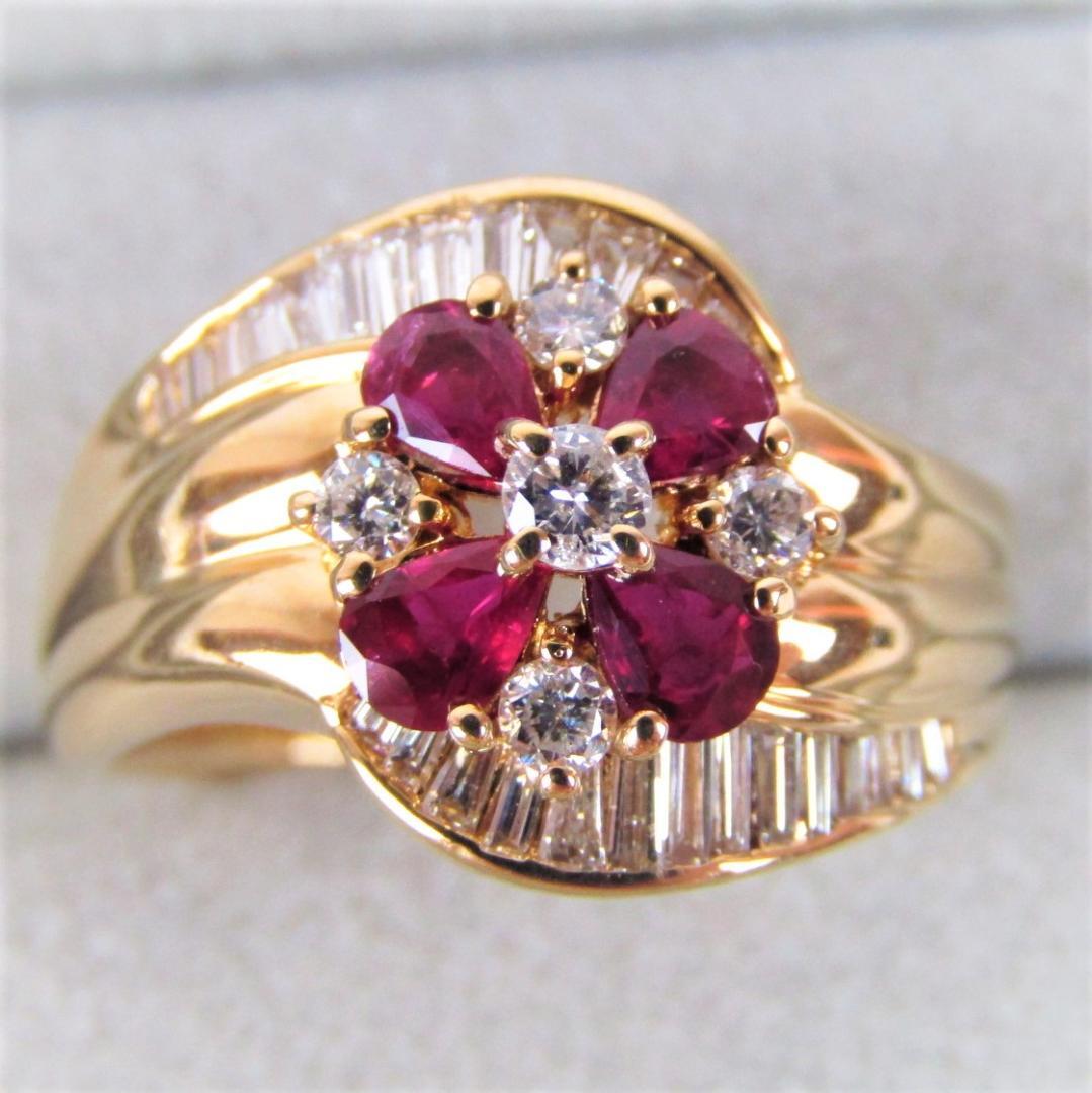 N1494 最高級 天然 ルビー 0.65ct ダイヤ K18 リング 指輪 | 39JEWELRY