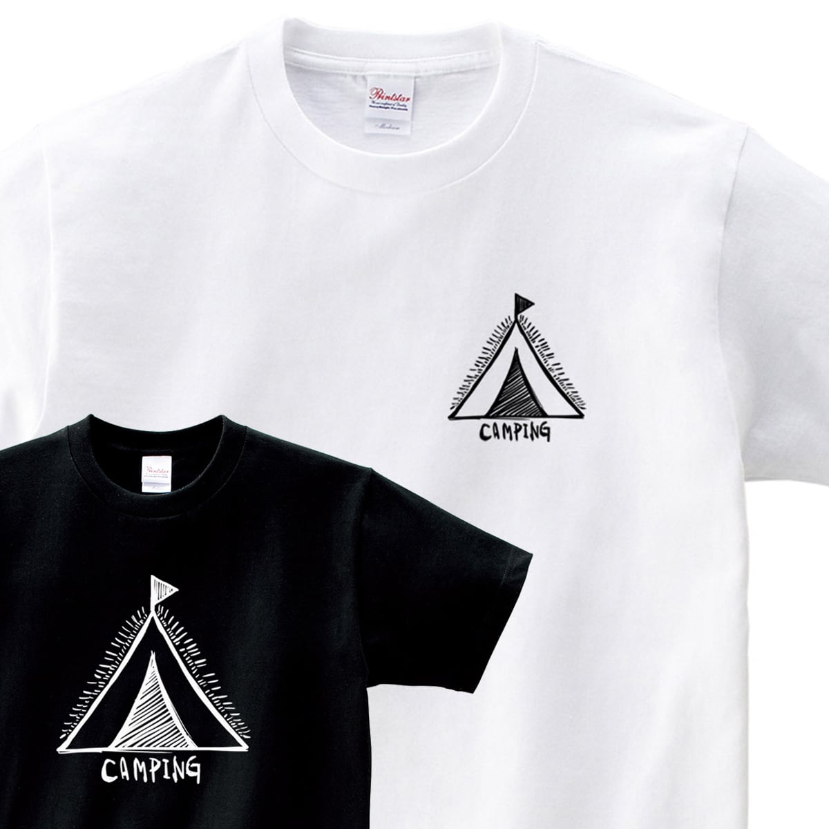 選べるデザイン アウトドア キャンプ おもしろ Tシャツ sp09 テント 寝袋 はんごう リュック 朝日