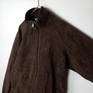 コロンビア　ジップアップ　フリース　ジャケット　ブルゾン　刺繍ロゴ　ブラウン　M