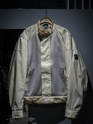 【add (C) vintage】"Belstaff" Mesh Swiching Multiple Gimmick Design Motorcycle Jacket