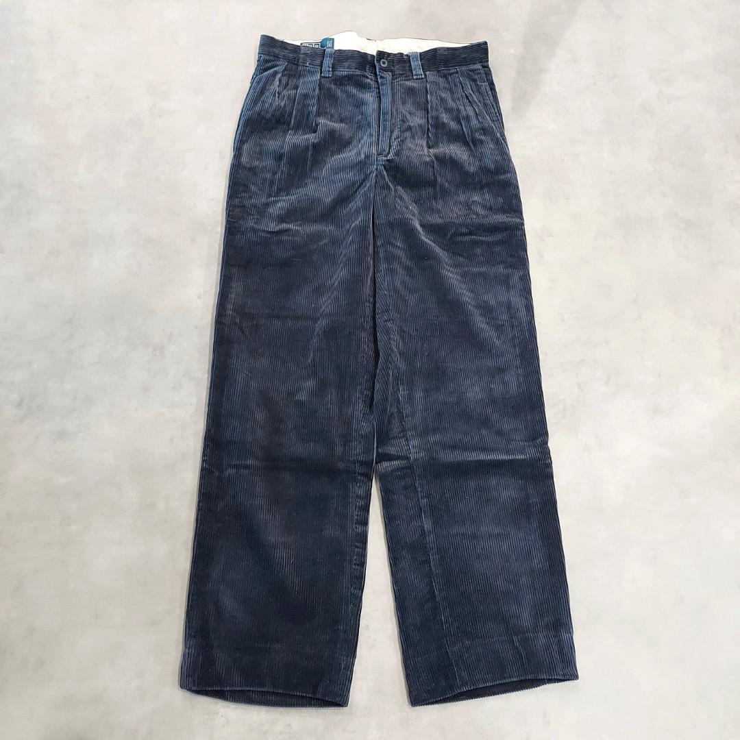 ポロバイ ラルフローレン W32 ポロチノ コーデュロイ 90s 紺 16198