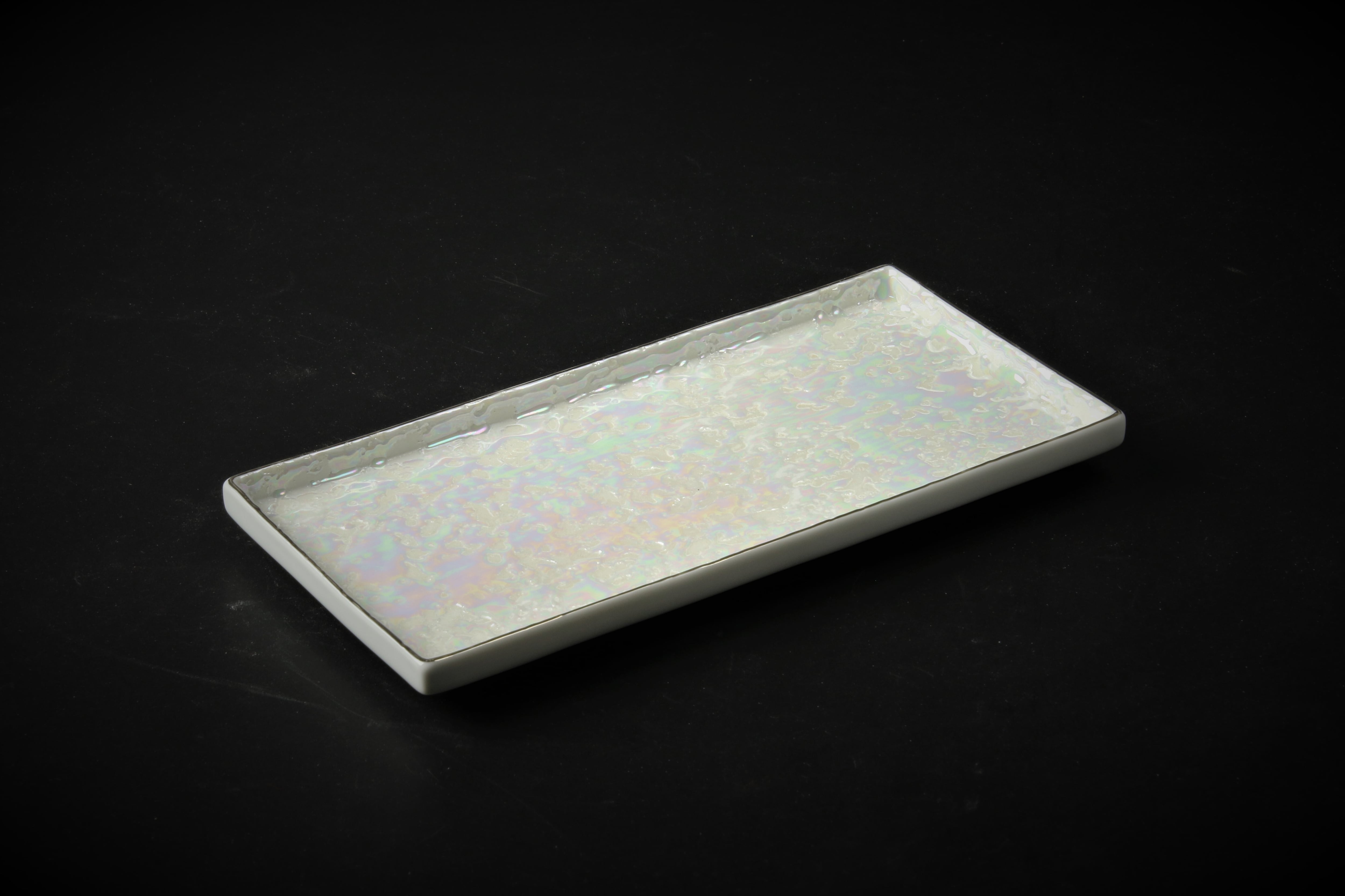 【新品、未使用】渕プラチナ長角皿　６枚セット 楽天市場】19.8cm 雅タレ付波渕長角皿 白グロス 5枚セット（51025560