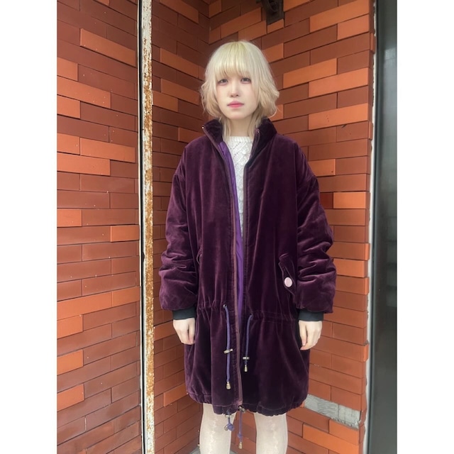 purple velours coat