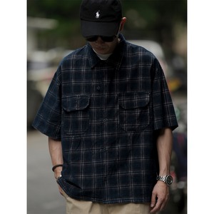 Check pattern patch pocket short 0643