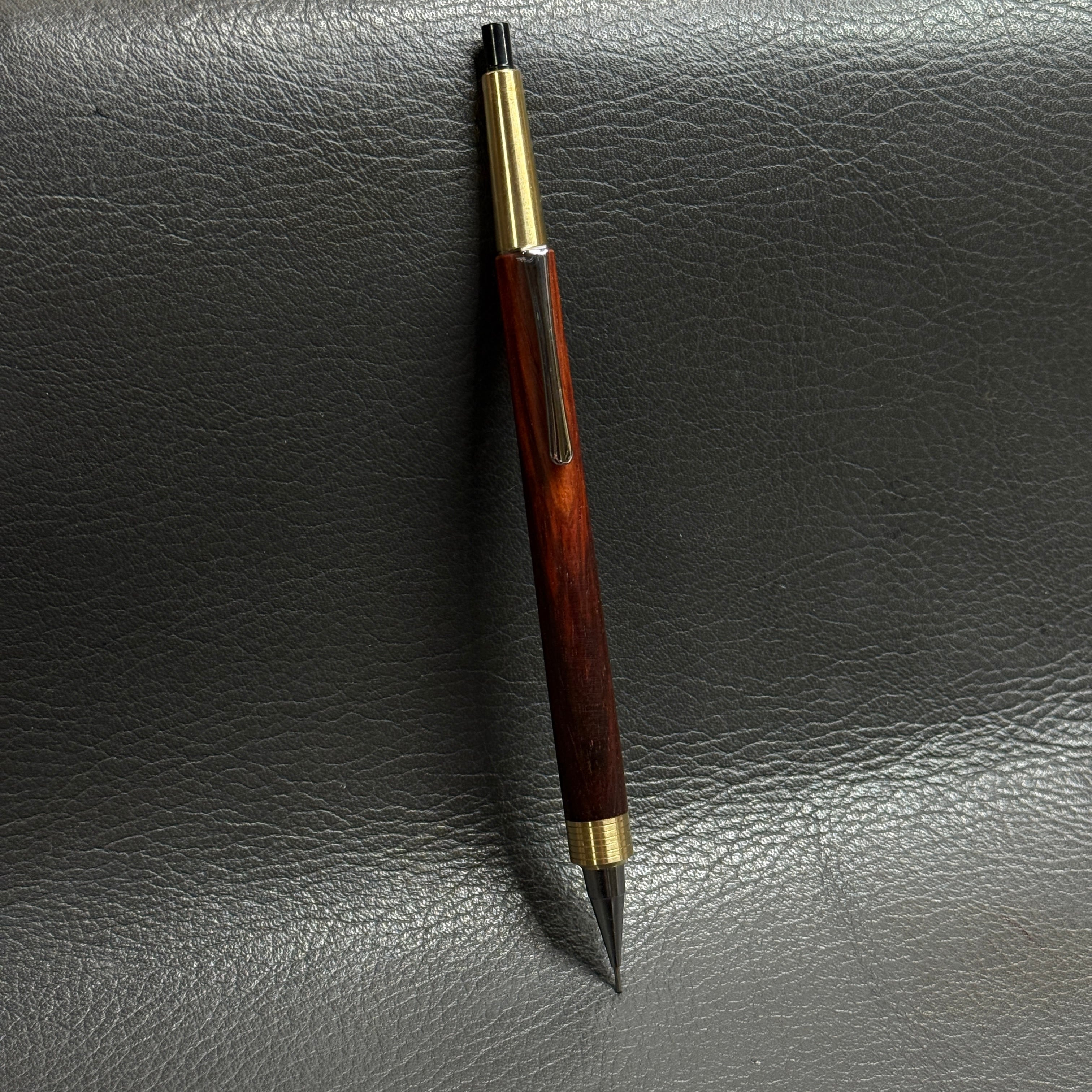 117ケヤキ 木製シャーペン 強低重心ダブルR 真鍮 | handwood