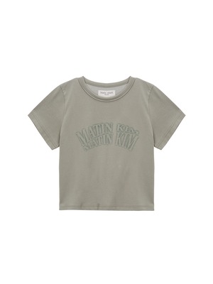 [Matin Kim] MATIN CRESCENDO LOGO CROP TOP IN KHAKI 正規品 韓国ブランド 韓国ファッション 韓国代行 マーティンキム matinkim