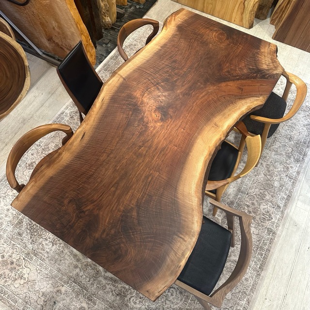 【Premium:全面杢】オレゴンウォールナット_2010×1050-920×60_浅草本店_テーブル天板/一枚板 262866U