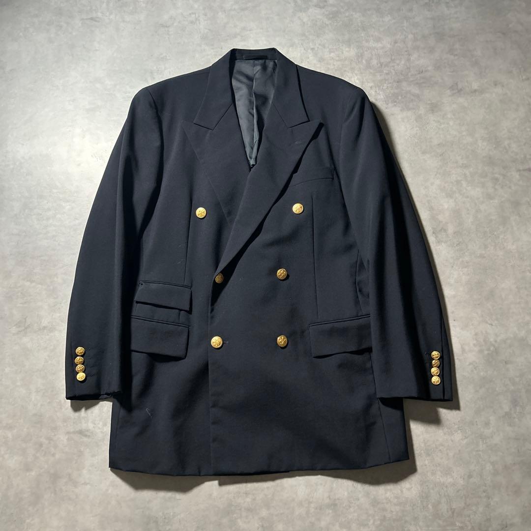 ヴィンテージ ダブル 紺ブレ テーラード ネイビー 金ボタン デザイン