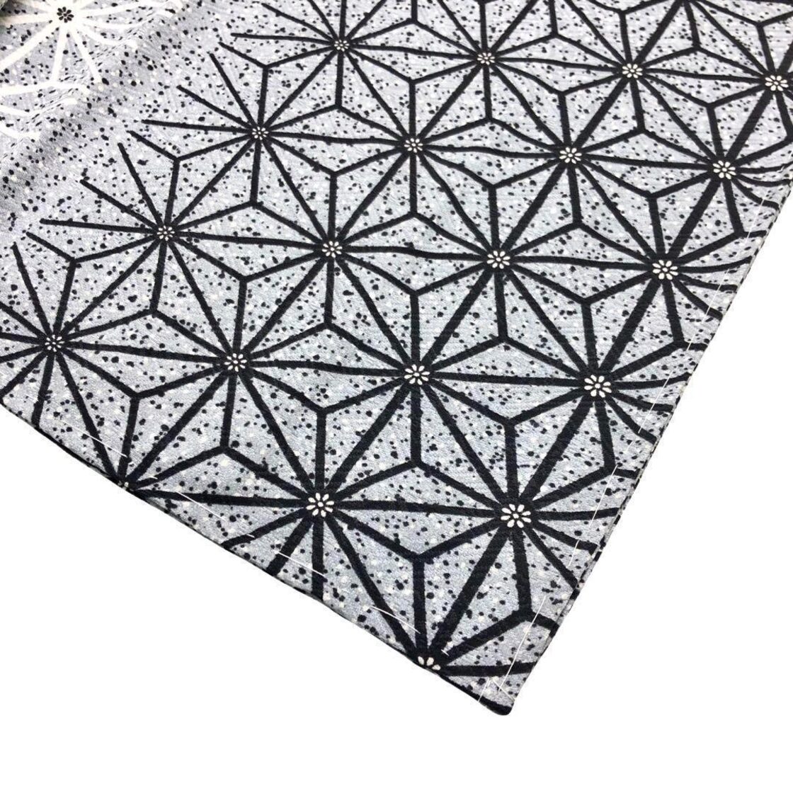 長襦袢 麻の葉模様 モノトーン 白銅色 しつけ糸 J-203 | Pay ID 