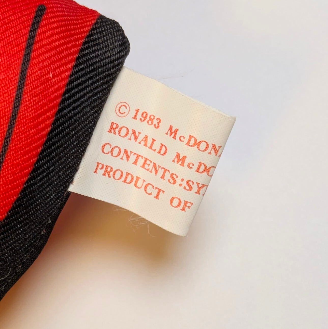 ☆VINTAGE 1983☆【 McDonald's( マクドナルド ) 】 『 Ronald McDonald / ロナルド・マクドナルド 』ラグドール / ピロードール / ぬいぐるみ 〚アメリカン雑貨 アメトイ〛