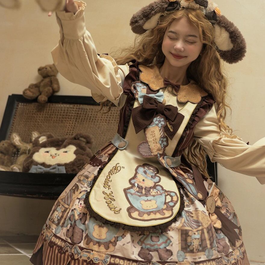 ロリィタ セット クラシカル ファッション］和風 ロリータ メイド セットアップ【K5K5Y5