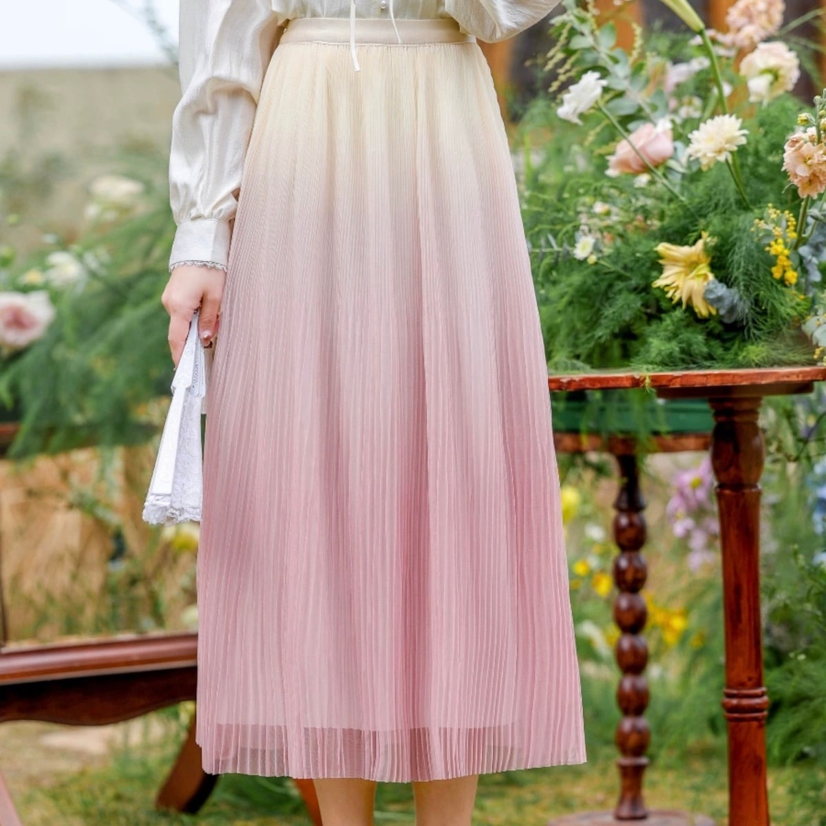 【gentil】グラデーションスカート3533 さくらグラデーションスカート003 | charmant