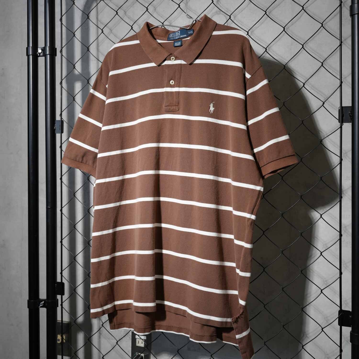90s POLO by RALPH LAUREN ラルフローレン ボーダー 半袖 ポロシャツ