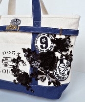 【直営限定ITEM】マルチワッペンターンロックトートバッグ TYPE-F (IVORY/NAVY)　CQ-48515H
