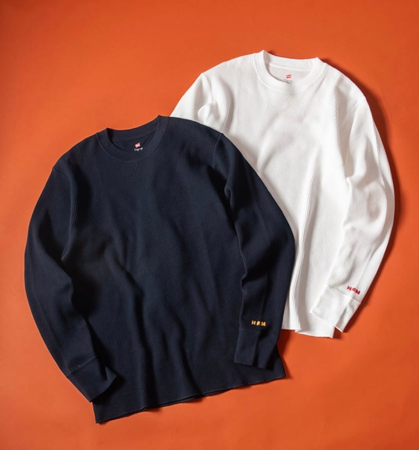 HanesxHOLLYWOOD RANCH MARKET/ EXCLUSIVE エンブロイダリーサーマル 2パックTシャツ