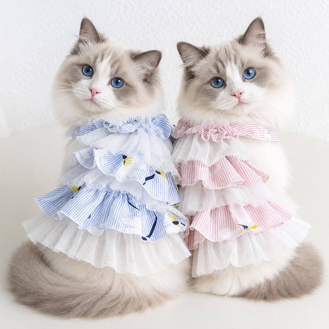フラワーチュチュワンピース 猫 洋服