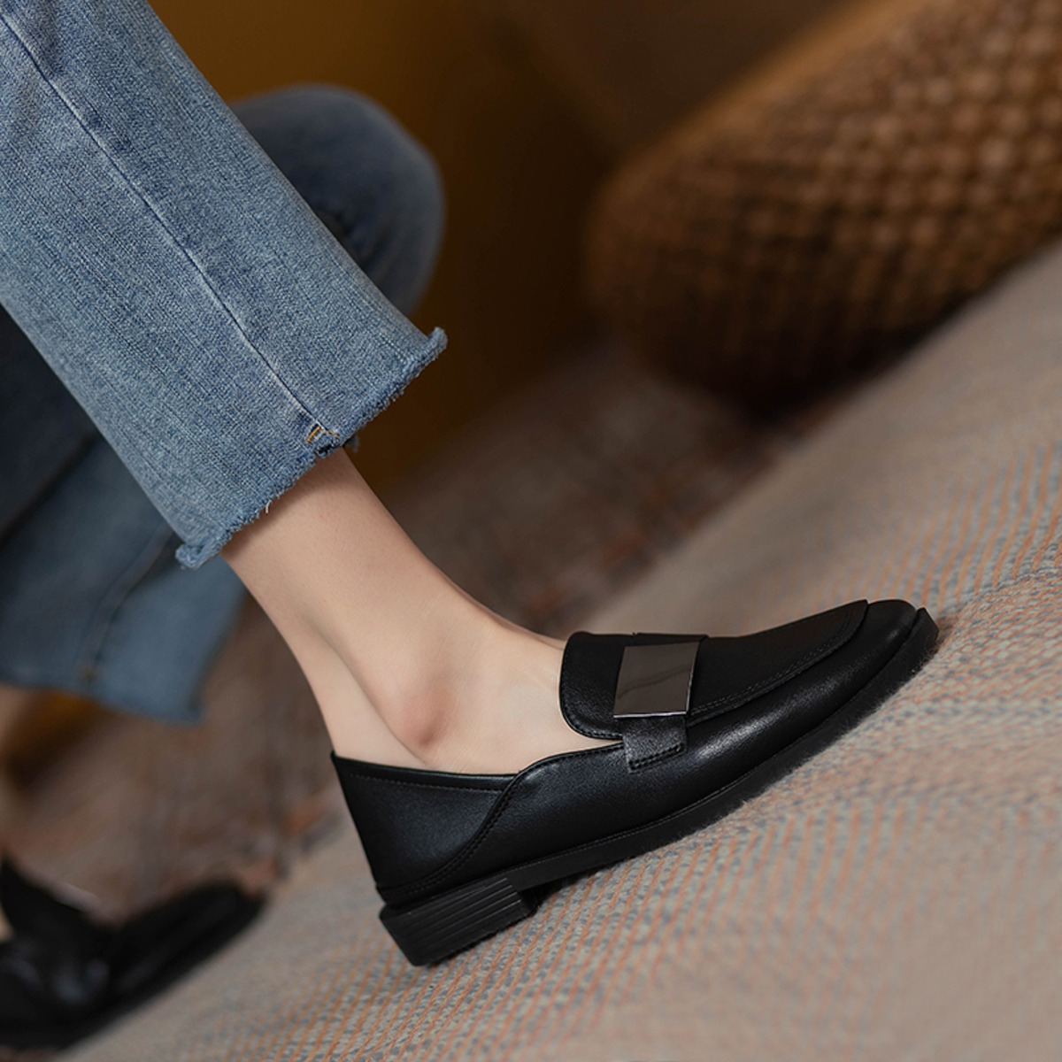 LOW HEEL BLACK LOAFER 22.5-25.0cm | 小さいサイズと大きいサイズの 