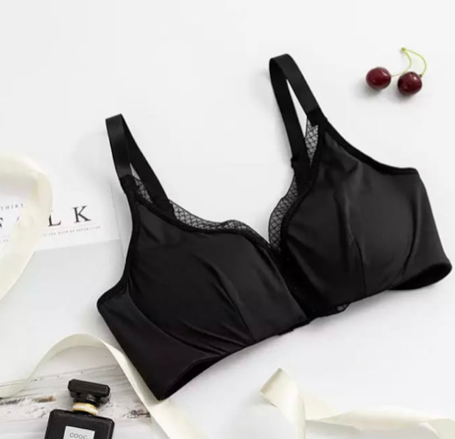 即納1点限定SALE【silk】【Sサイズ/ブラック】Silk Non-wire bra