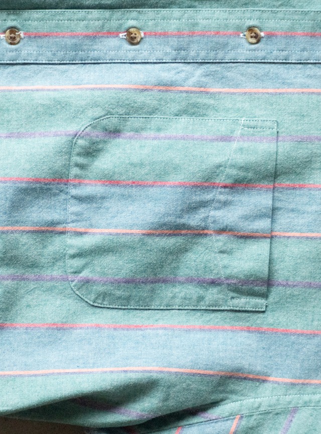 "SAVANE" 1990s Multi stripe s/s shirt