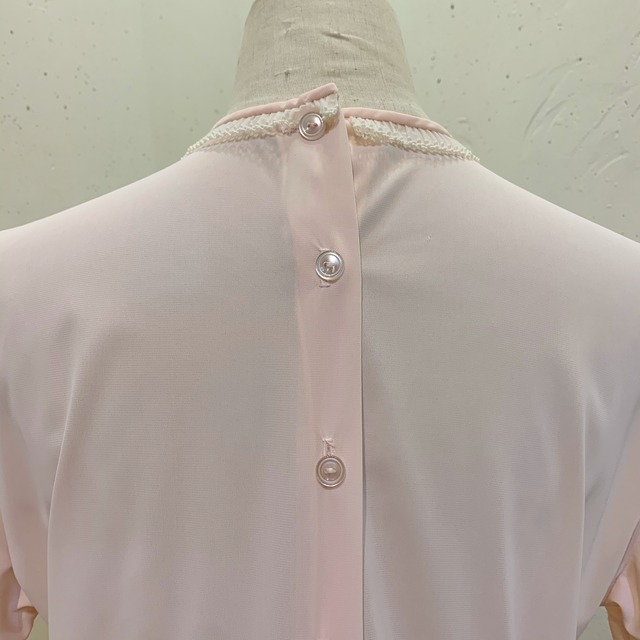 Vintage baby pink cute nylon blouse