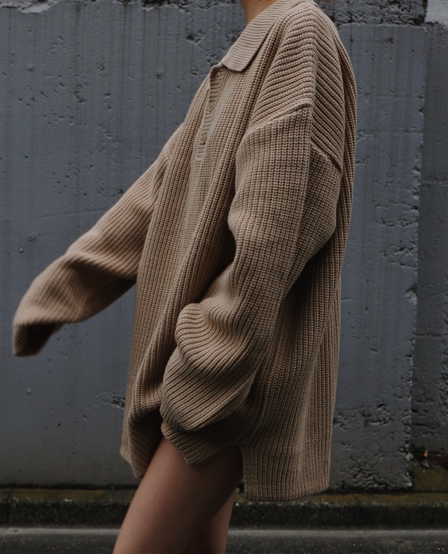 POLO KNIT TOPS / BEG