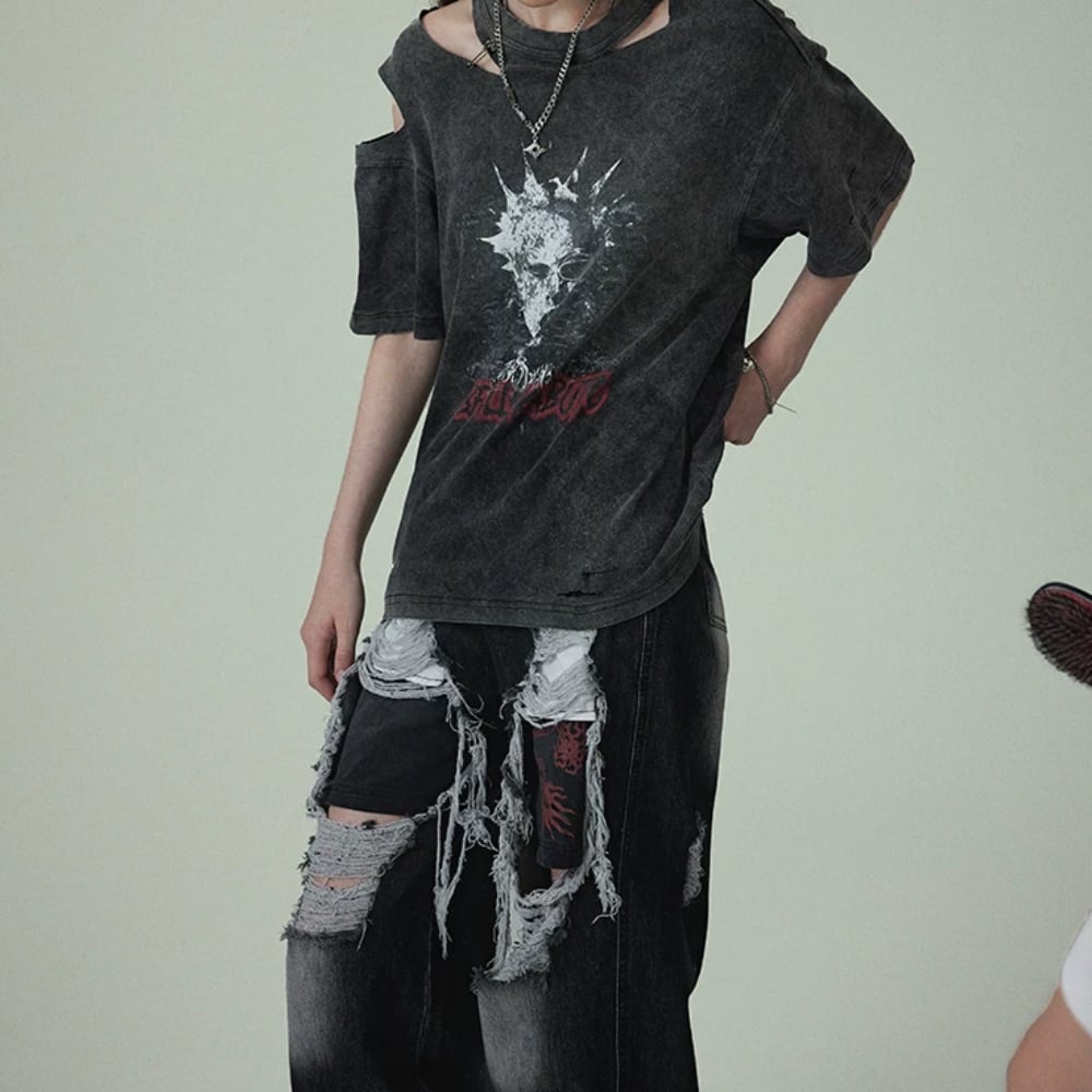 Rock-print T-shirt E7127