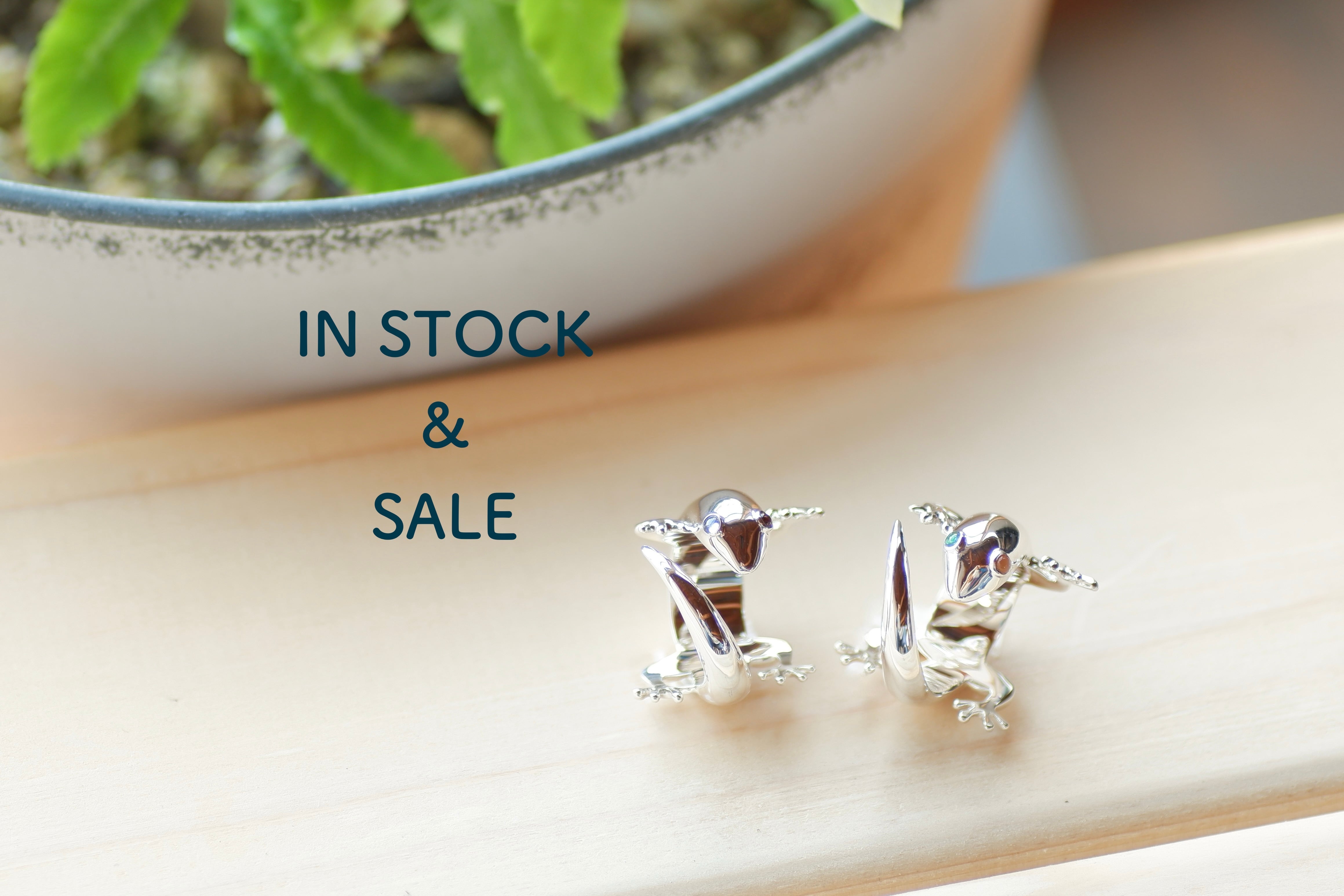 【IN STOCK / SALE 】Gecko Odd-eye ring #10.5 SV925 <Emerald&Orange Moonstone> / カベチョロ オッドアイ リング <エメラルド&オレンジ・ムーンストーン>