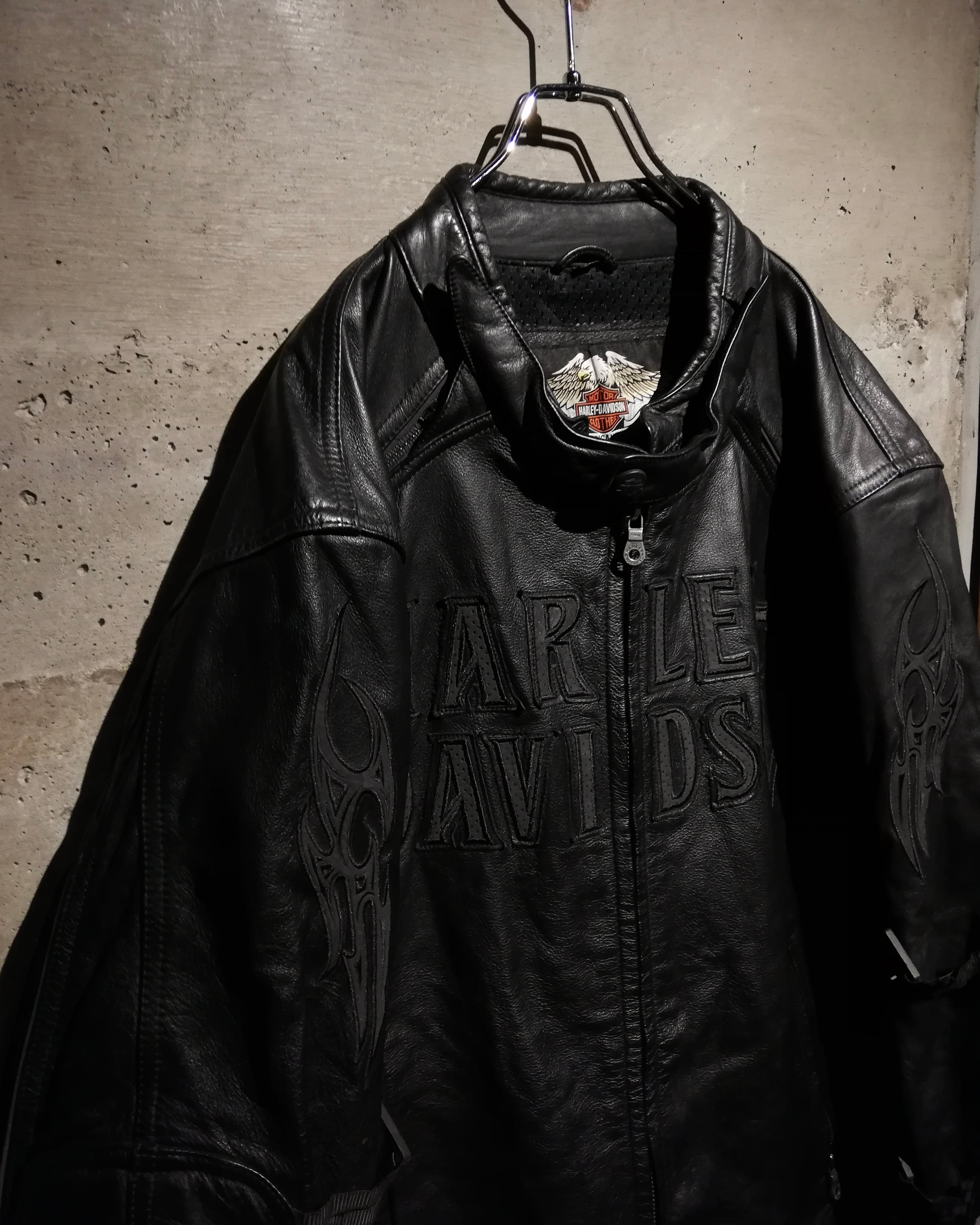 Caka】“HARLEY DAVIDSON” ”2WAY“ Embroidery Design Vintage Loose