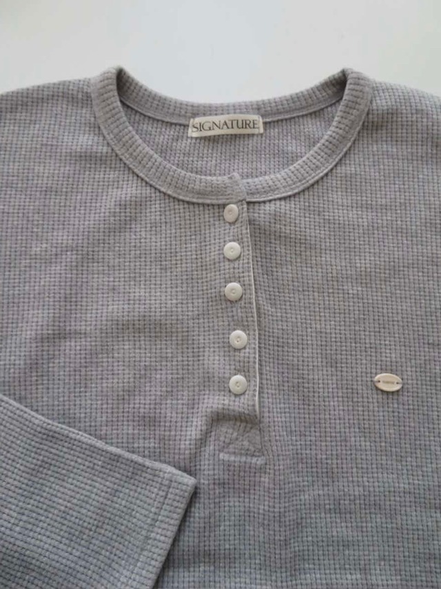 (即納) signature / Plum waffle sweatshirt