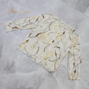 社交ダンス 衣装 Luxe2 トップス ブラウス レッスンウェア ホワイト系 アイボリー系 ベージュ系 花 花柄 白 金 茶 レース 上品 かわいい ダンス衣装 イベント ステージ 練習 レッスン レディース おしゃれ ゴールド系 ブラウン系