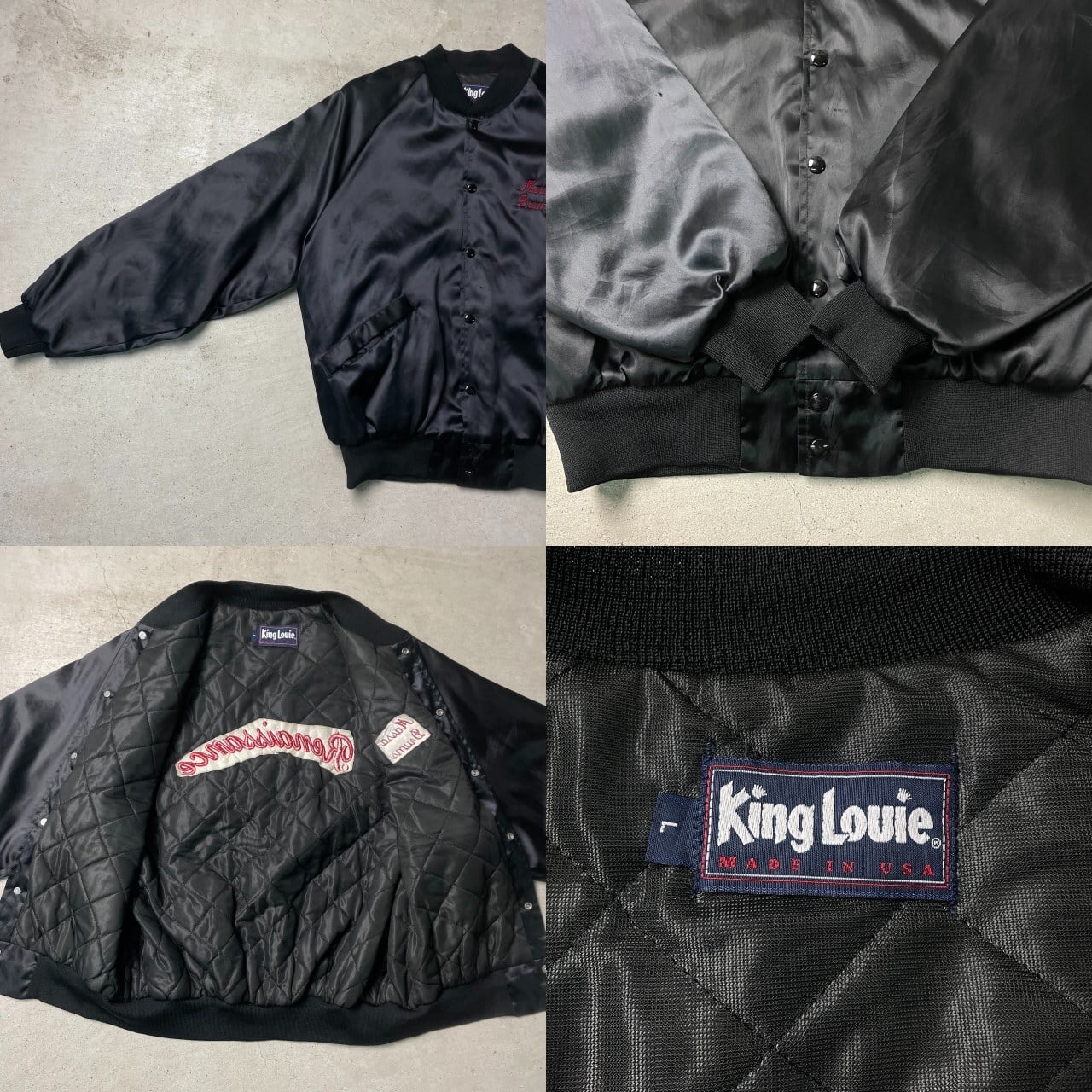 80年~90年代 USA製 King Louie キングルイ サテン ナイロンスタジャン