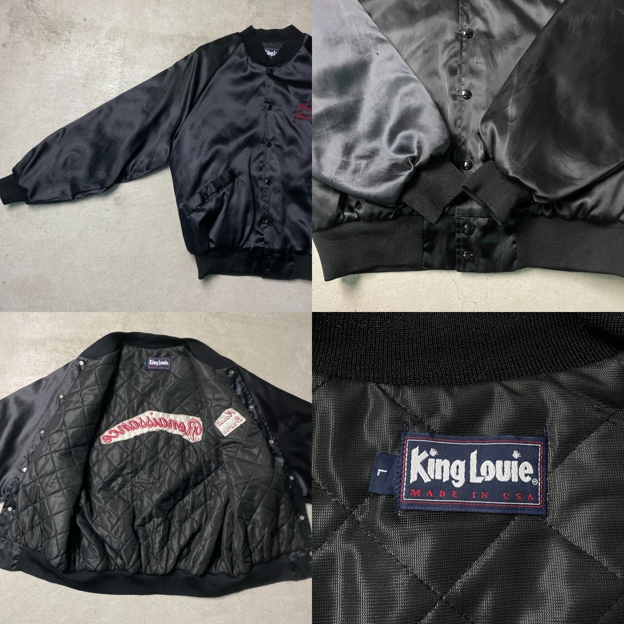 80年~90年代 USA製 King Louie キングルイ サテン ナイロンスタジャン 