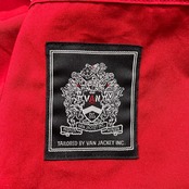美品 VAN JAC ヴァンヂャケット アーチロゴ ワッペン ドリズラージャケット サイズ L /スイングトップ/レッド/メンズ/レタードワッペン