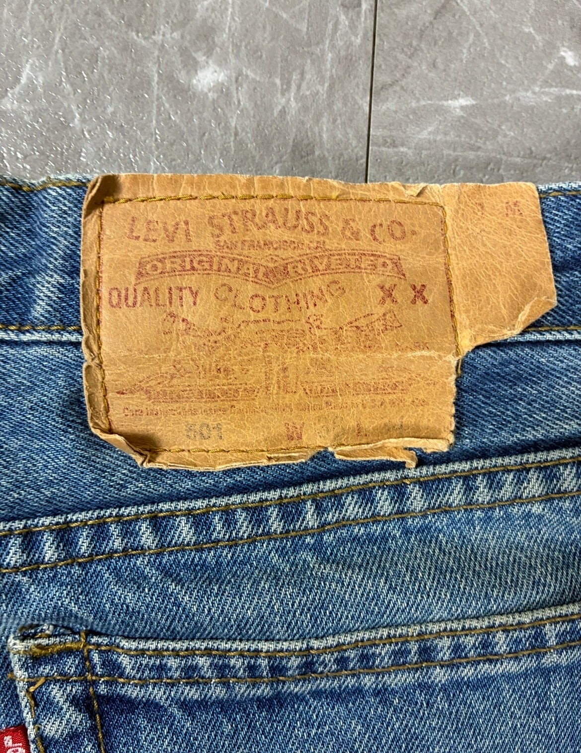 Levi's 501 USA製 ボタン裏552 ライトブルー ダメージ ストレート