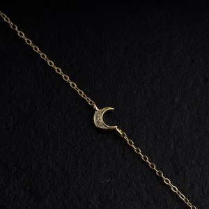 【Lamia】S925 zirconia moon bracelet  #bb04