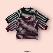 PEPPER 26/SP Pepper-speckled striped T-shirt