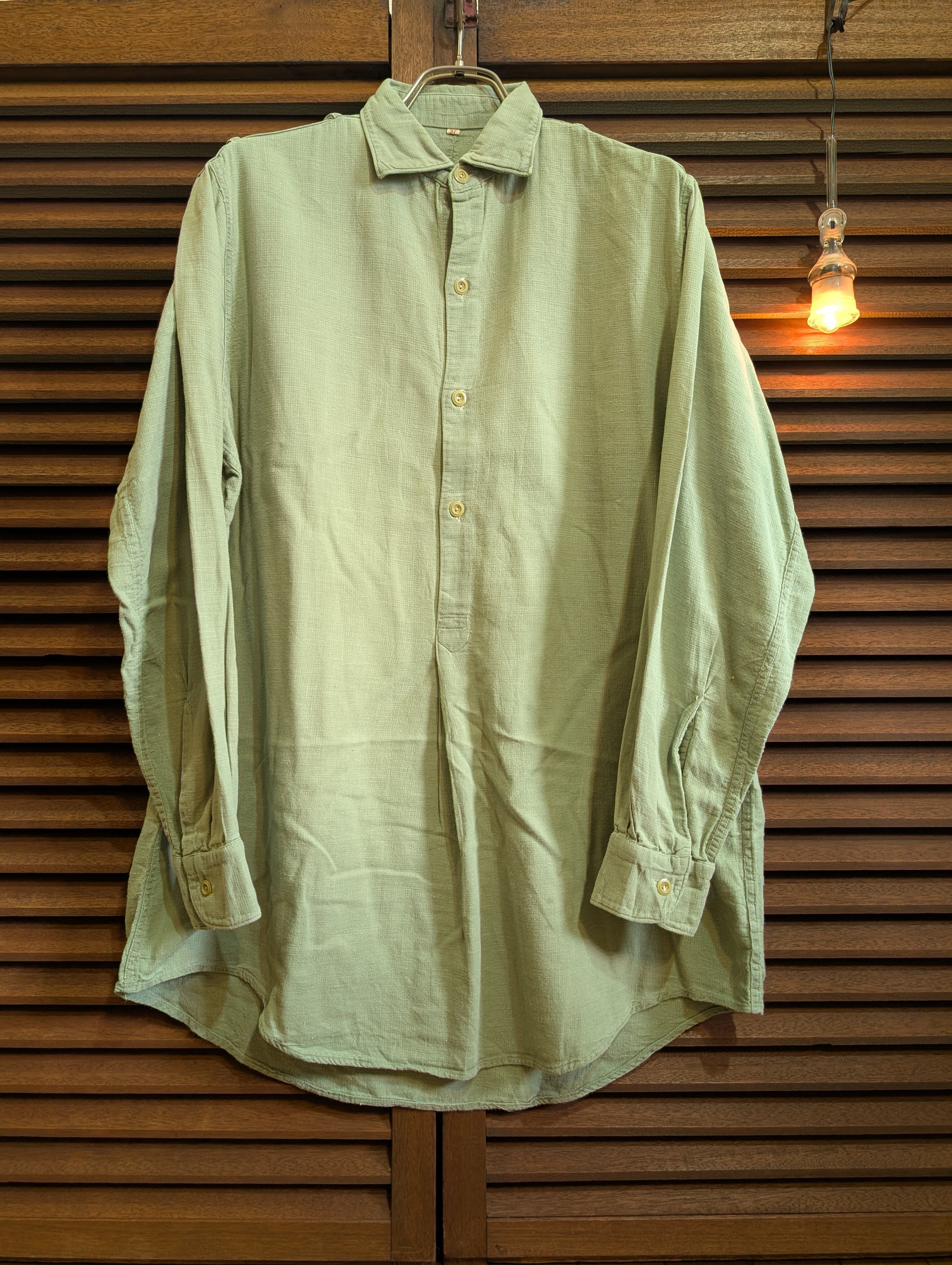 Euro Grandpa Shirt OliveGreen Green Buttons