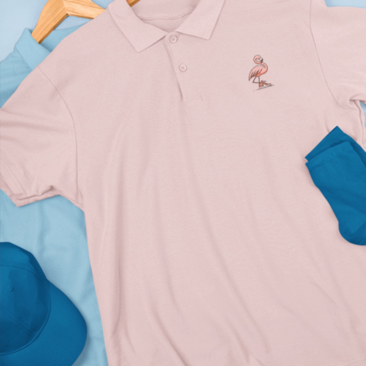 Polo-shirt-one point-フラミンスニーカー 4116