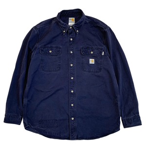 CARHARTT FR L/S BUTTON SHIRT NAVY SIZE L (USED)