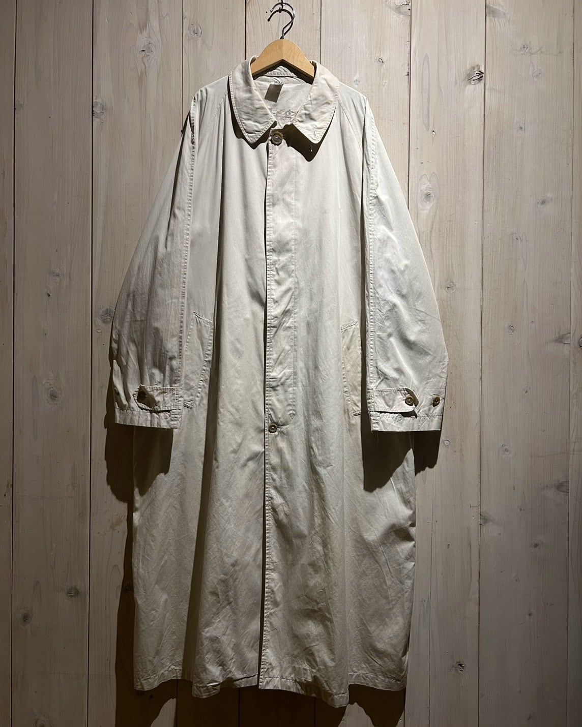 50 ほぼデッド 90s allegri Balmacan coat 綿100% a.k.a.C.a.k.a vintage】“allegri” Ivory Color Vintage Balmacaan