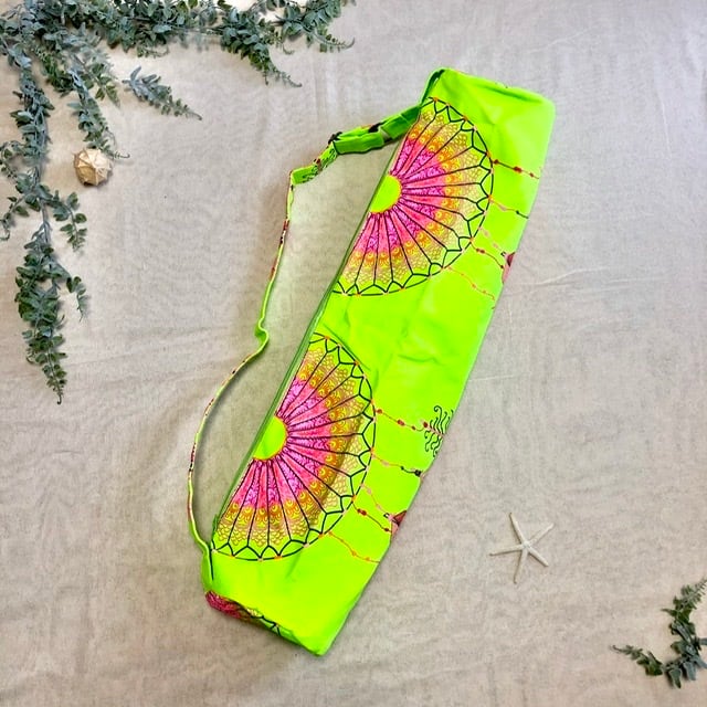 ヨガマットバッグ❤️ドリームキャッチャーネオンイエローグリーン