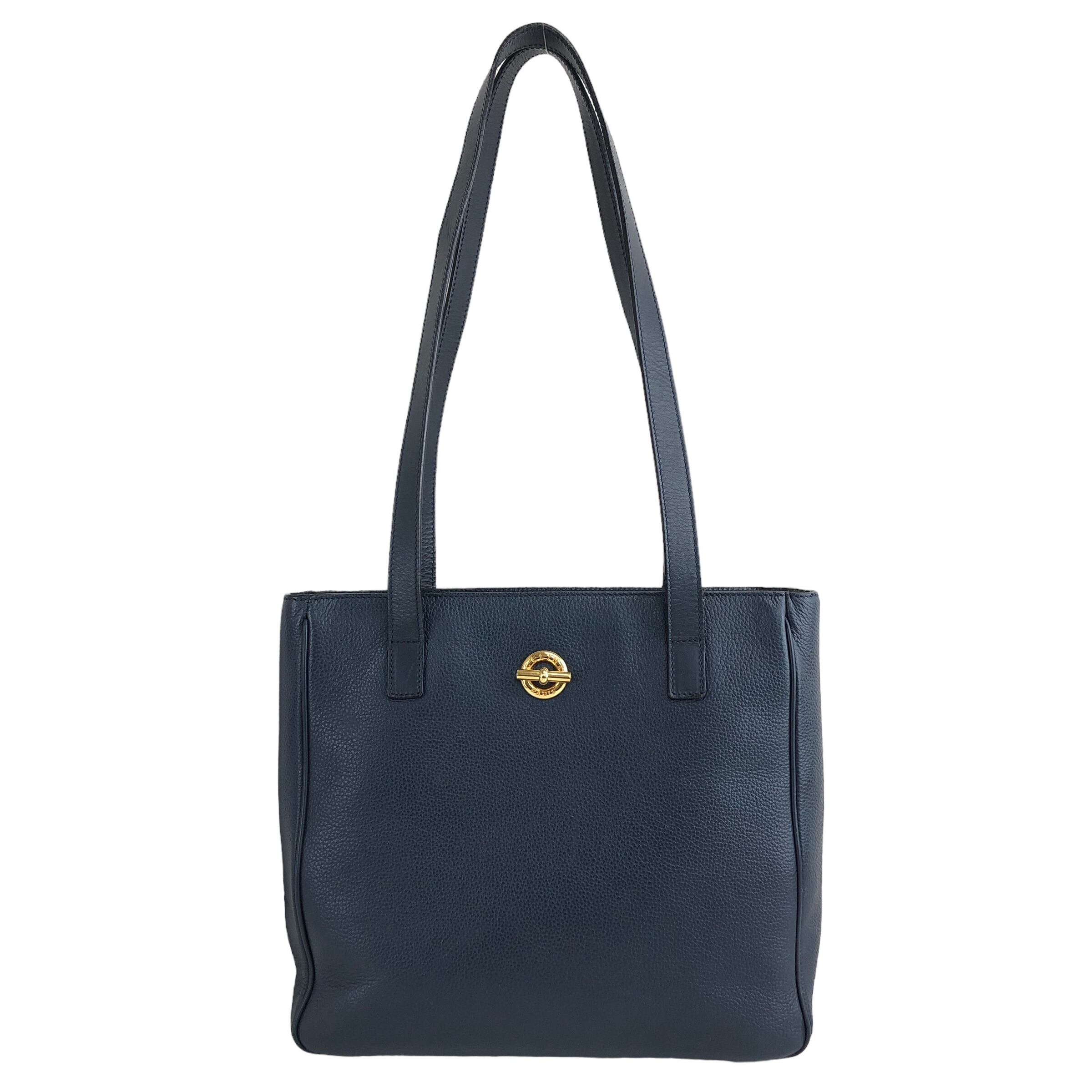 CELINE セリーヌ トートバッグ ネイビー レザー vintage ヴィンテージ