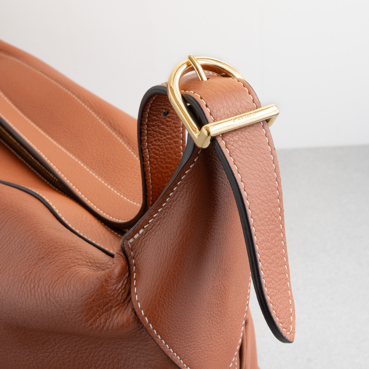 セリーヌ ラージ ロミー ショルダーバッグ ブラウン レザー