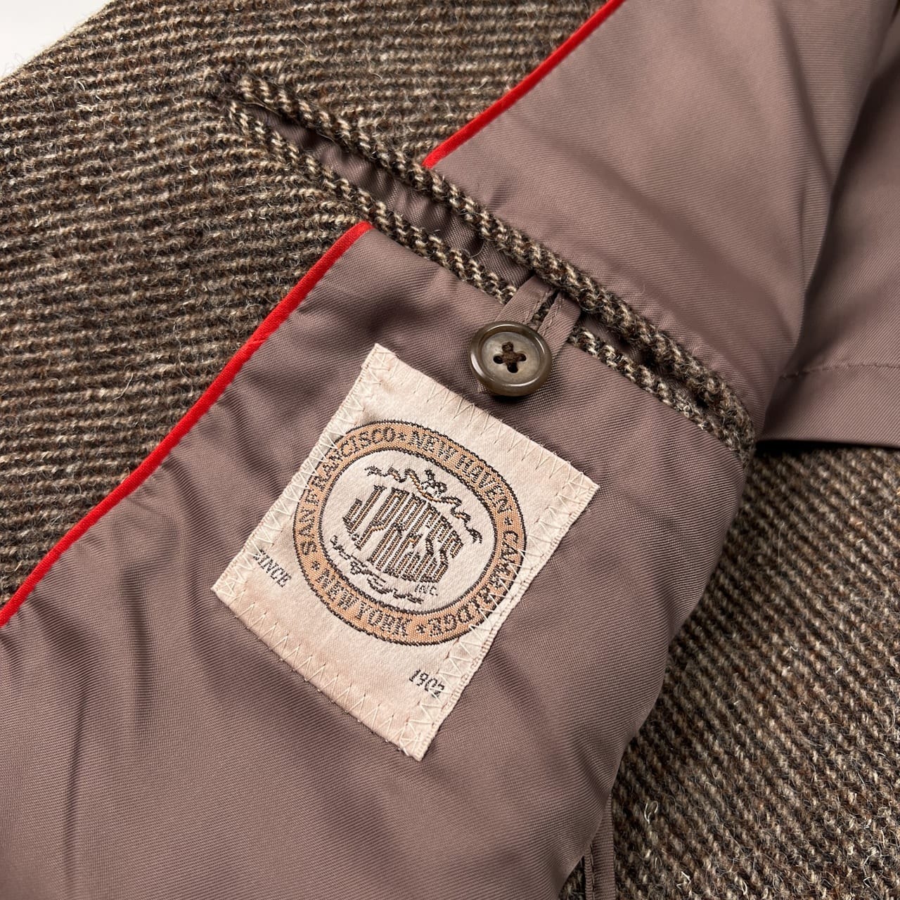 80s J.PRESS ジェイプレス ツイード 段返3B テーラードジャケット A4号 90-78-165 /ビンテージ/ブラウン/樫山