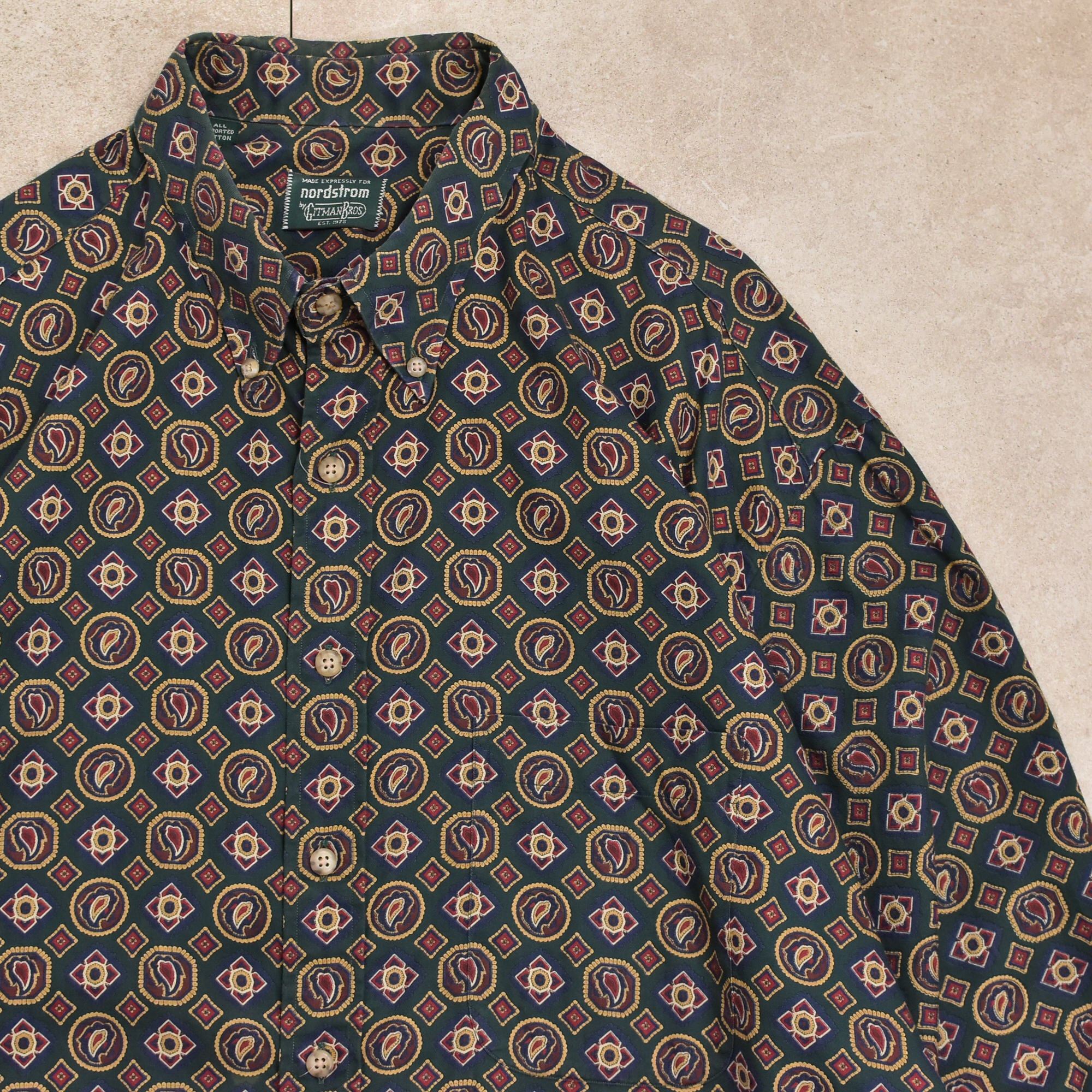 90s USA nordstrom by GITMAN BROS. fine pattern shirt
