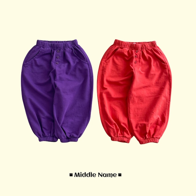 【取寄】middle name|dango button jogger pants|ダンゴボタンジョガーパンツ|S-3XL|kids&jr|26 autumn