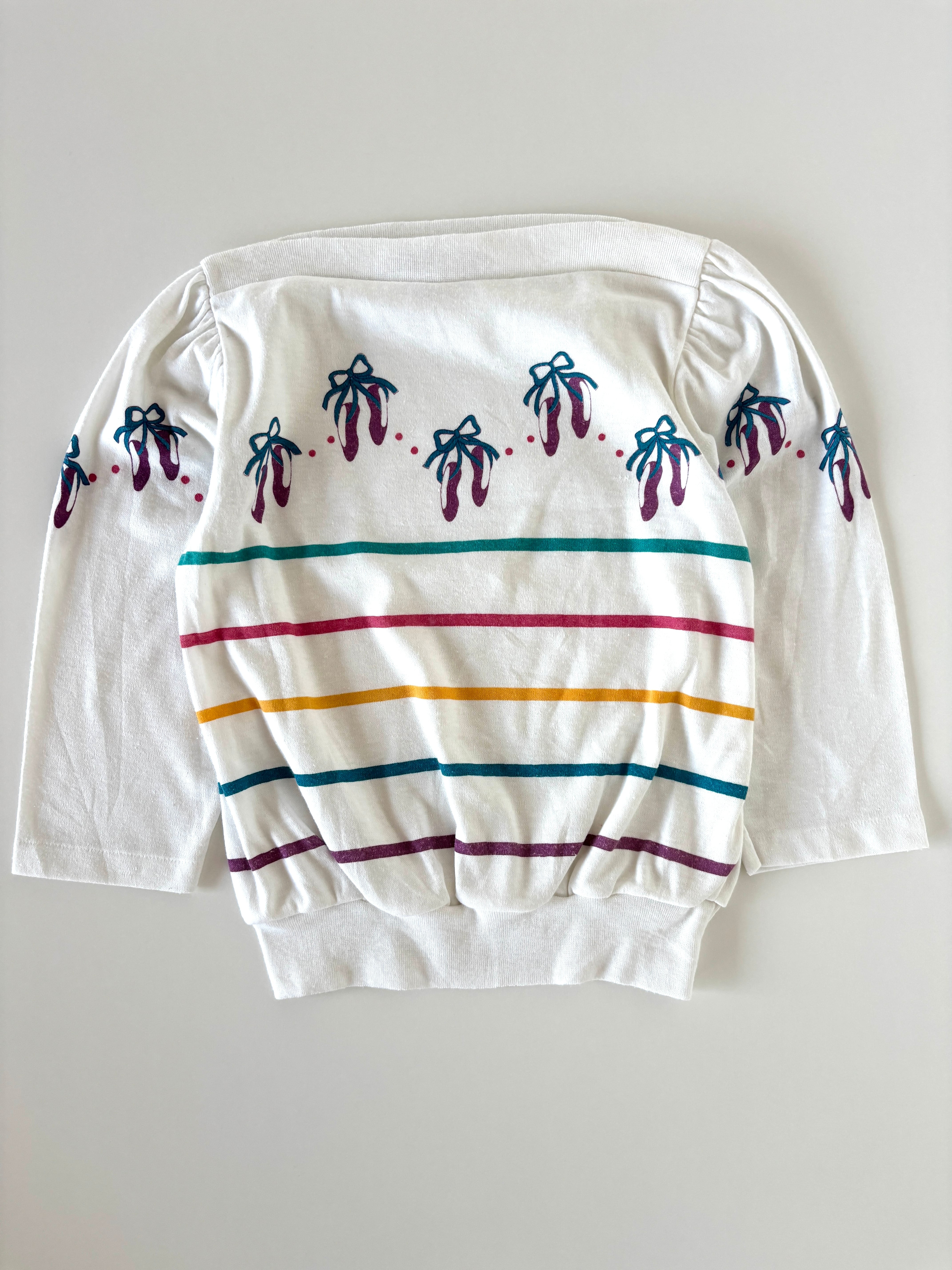 【5-6T相当・vintage】バレエシューズボーダーロンtee