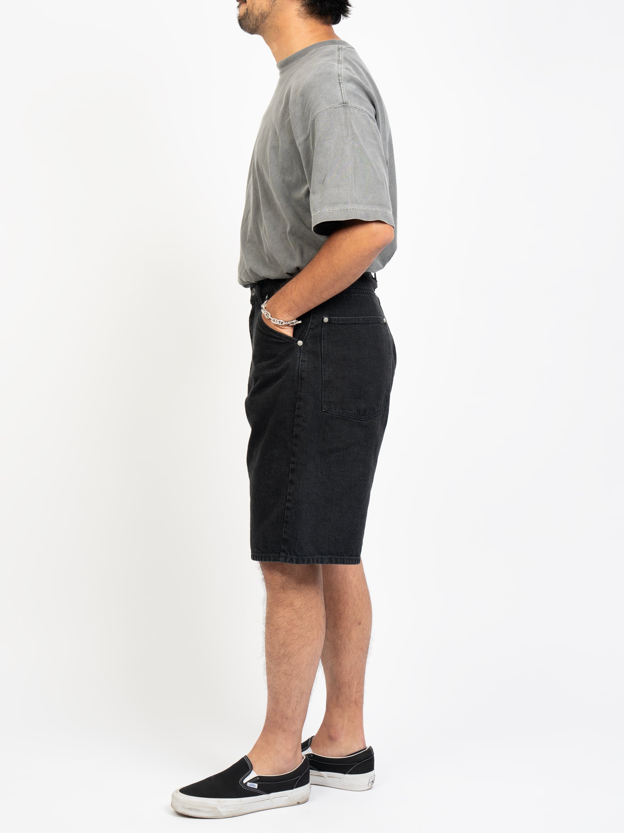 Black Wash Baggy Shorts | OVY
