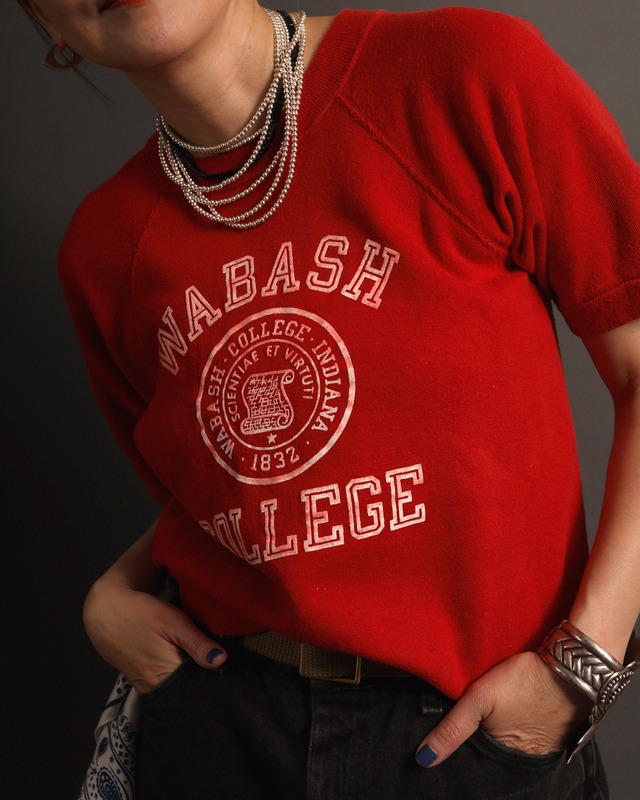 1970's Wabash College / Short Sleeve Sweat Shirt